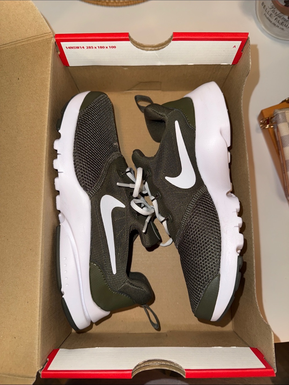 Nike Olive and White Trainer Sneakers